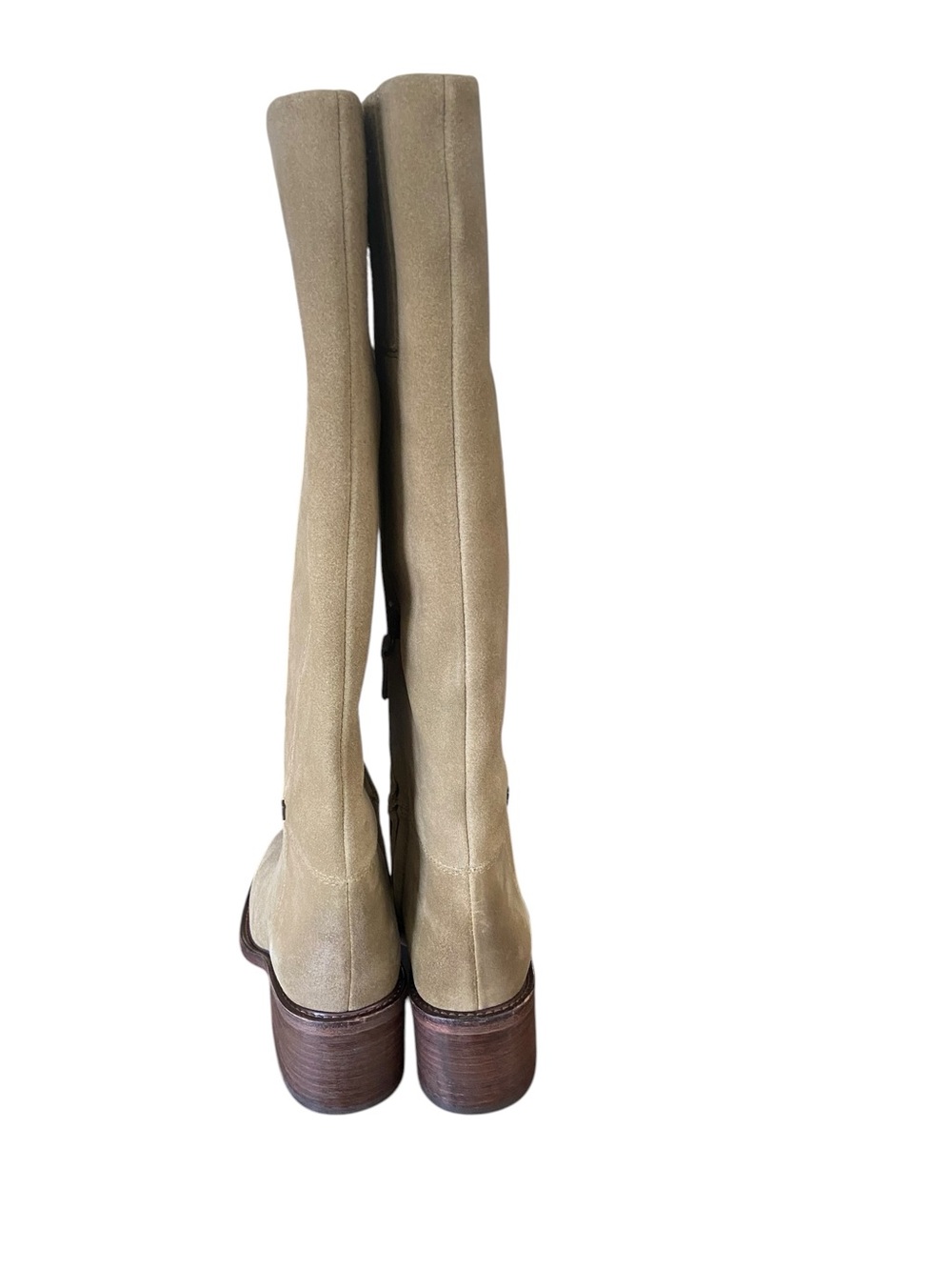 Franco Sarto Knee-High Genuine Leather Boots in Beige Taupe - Picture 4 of 16